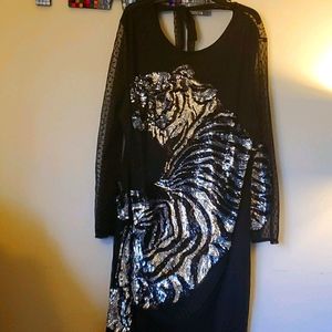 Fancy Sheer and Sparkling Tiger Dress
